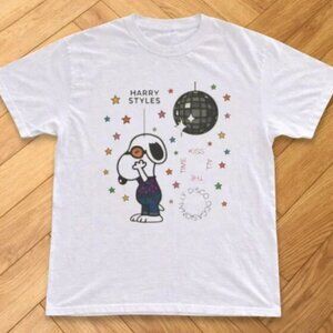 White - Harry Styles x Peanuts Snoopy Cartoon Graphic Tee